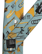 Light Blue Instruments Adjustable Tied Men Necktie Tie