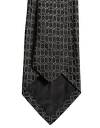 Dark Gray Silk DG Monogram Adjustable Tied Necktie Tie