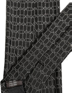 Dark Gray Silk DG Monogram Adjustable Tied Necktie Tie