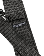 Dark Gray Silk DG Monogram Adjustable Tied Necktie Tie