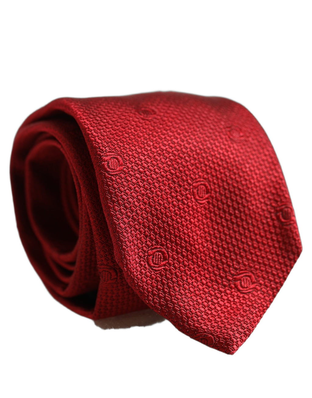 Red Silk Textured Pattern Adjustable Tied Men Necktie Tie