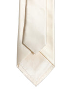 Cream Satin 100% Silk Adjustable Tied Men Necktie Tie