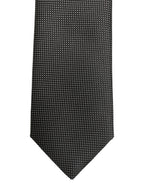 Black Silk Micro Polka Dot Adjustable Tied Necktie Tie