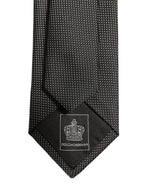 Black Silk Micro Polka Dot Adjustable Tied Necktie Tie