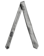 Gray Satin 100% Silk Adjustable Tied Men Necktie Tie