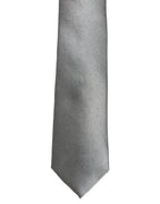 Gray Satin 100% Silk Adjustable Tied Men Necktie Tie