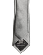 Gray Satin 100% Silk Adjustable Tied Men Necktie Tie