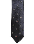Dark Blue Silk Paisley Adjustable Tied Men Necktie Tie