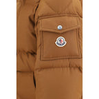 Brown Polyester Full-Length Jacket