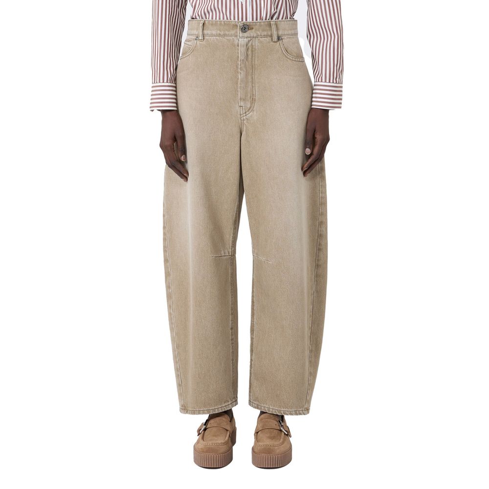 Beige Cotton Jeans Denim