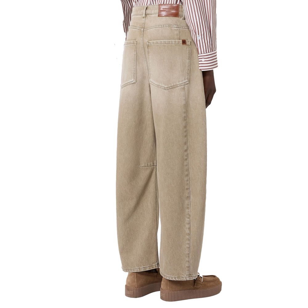 Beige Cotton Jeans Denim