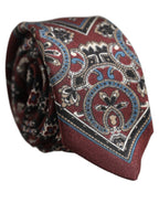 Bordeaux Printed 100% Silk Adjustable Men Necktie Tie