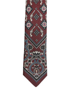 Bordeaux Printed 100% Silk Adjustable Men Necktie Tie