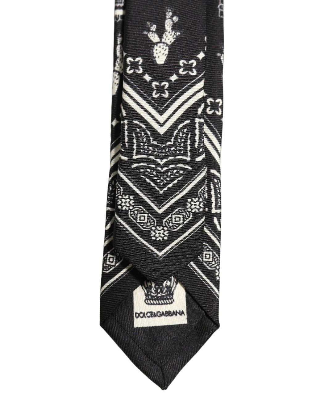 Black Patterned 100%Silk Adjustable Necktie Accessory Tie
