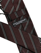 Burgundy Stripes Silk Adjustable Necktie Accessory Tie