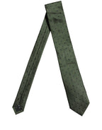 Men Dark Green Silk Polka Dot Adjustable Tied Necktie Tie