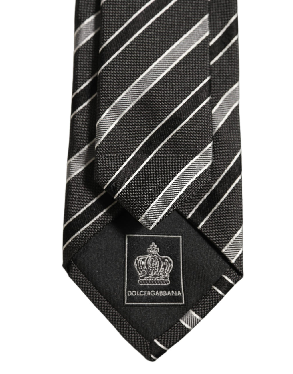 Black Gray Stripes Silk Adjustable Necktie Accessory Tie