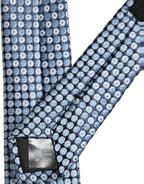 Blue Circle Pattern Silk Adjustable Necktie Accessory Tie