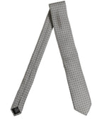 Black White Geometric Adjustable Necktie Accessory Tie