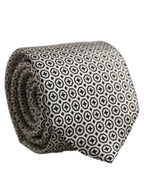 Black White Geometric Adjustable Necktie Accessory Tie