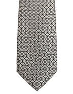 Black White Geometric Adjustable Necktie Accessory Tie