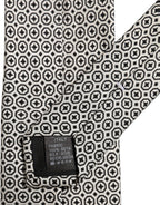Black White Geometric Adjustable Necktie Accessory Tie