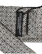 Black White Geometric Adjustable Necktie Accessory Tie