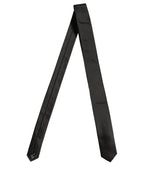 Black Satin Textured Adjustable Necktie Men Accessory Tie