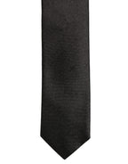 Black Satin Textured Adjustable Necktie Men Accessory Tie