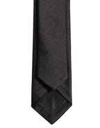 Black Satin Textured Adjustable Necktie Men Accessory Tie