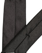 Black Satin Textured Adjustable Necktie Men Accessory Tie