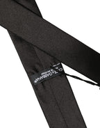 Black Satin Textured Adjustable Necktie Men Accessory Tie