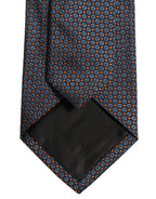 Dark Blue Geometric Silk Adjustable Necktie Accessory Tie