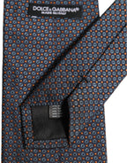 Dark Blue Geometric Silk Adjustable Necktie Accessory Tie
