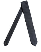 Men Dark Blue Geometric Silk Adjustable Tied Necktie Tie