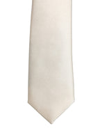 Cream Satin 100% Silk Adjustable Tied Men Necktie Tie