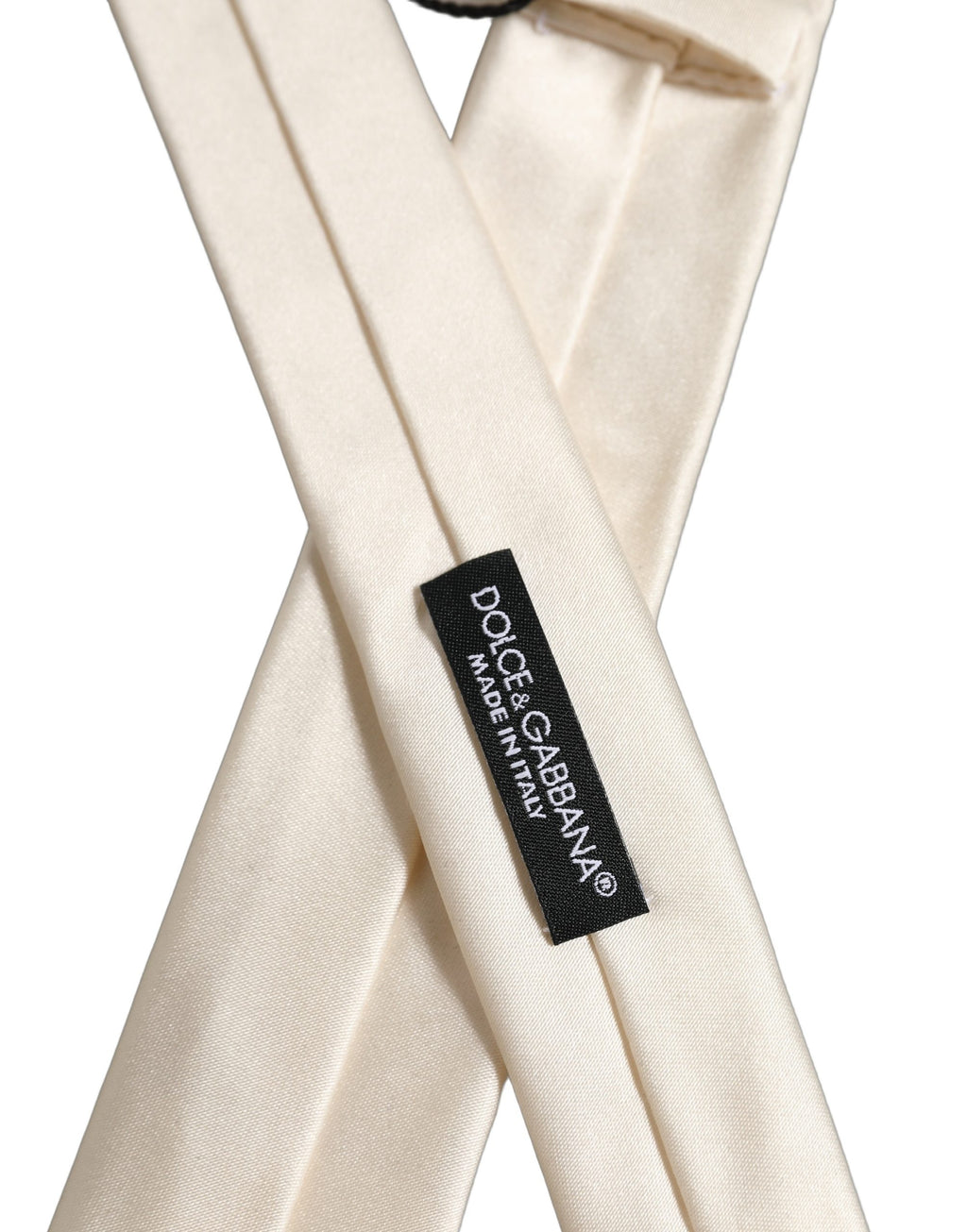 Cream Satin 100% Silk Adjustable Tied Men Necktie Tie
