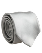 Gray Satin 100% Silk Adjustable Tied Men Necktie Tie