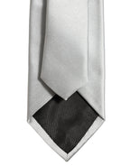 Gray Satin 100% Silk Adjustable Tied Men Necktie Tie