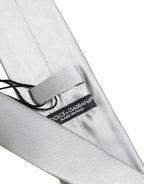 Gray Satin 100% Silk Adjustable Tied Men Necktie Tie