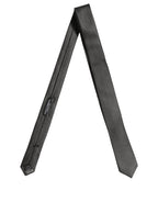 Dark Gray Textured Silk Adjustable Necktie Accessory Tie