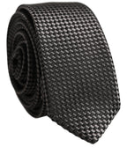Dark Gray Textured Silk Adjustable Necktie Accessory Tie