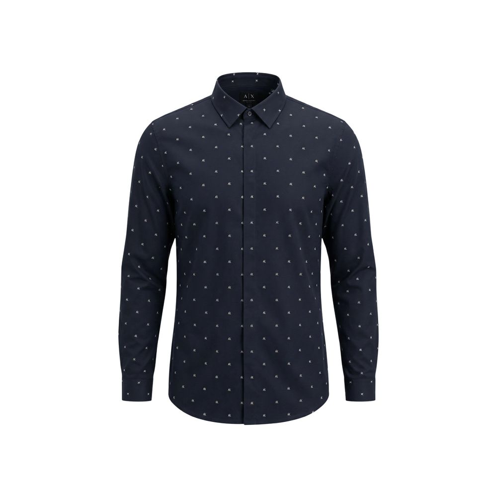 Blue Cotton Pattern Shirt