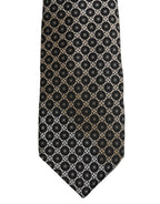 Black White Geometric Silk Adjustable Necktie Accessory Tie