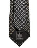 Black White Geometric Silk Adjustable Necktie Accessory Tie