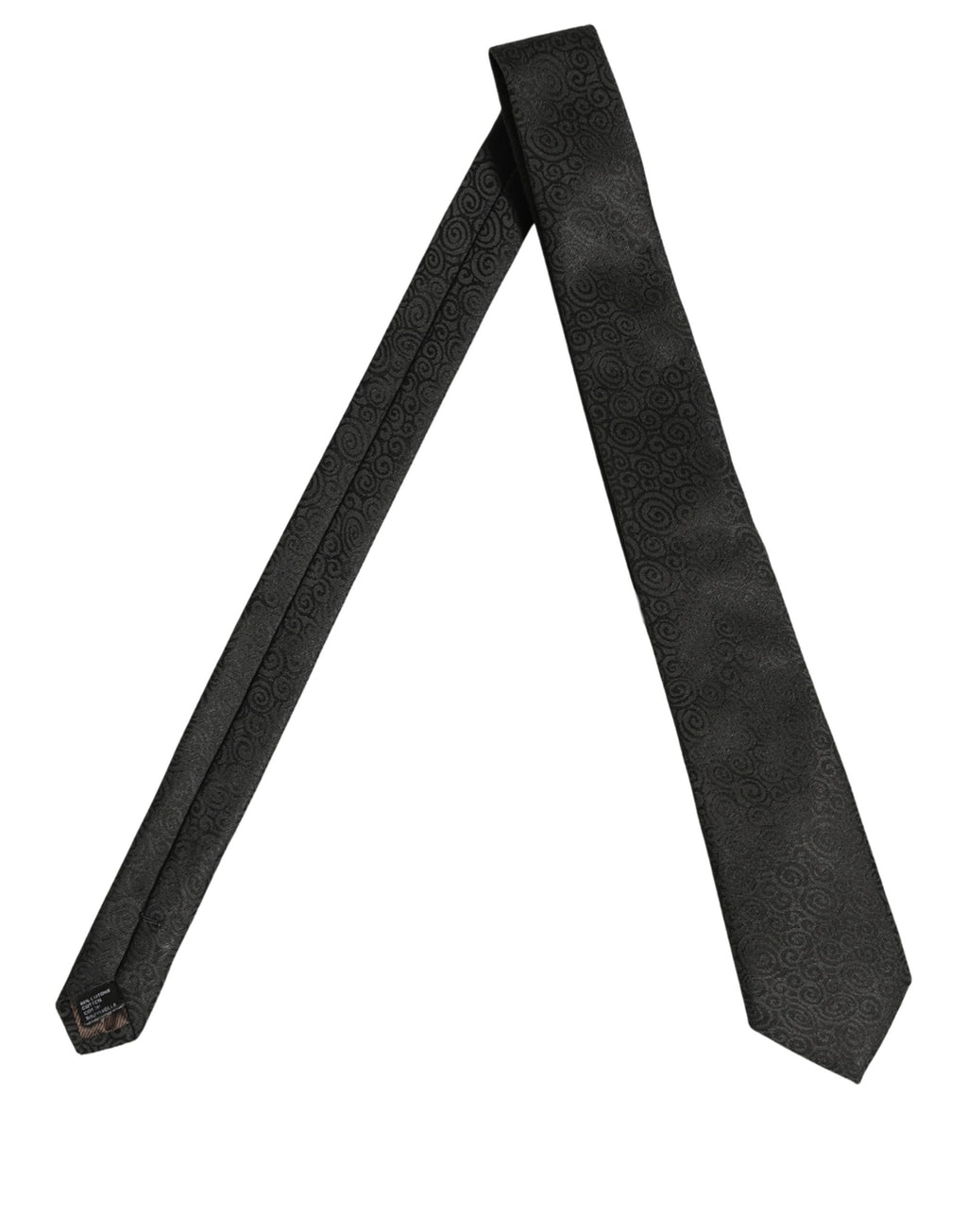 Black Swirl Pattern Silk Adjustable Necktie Accessory Tie
