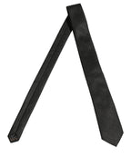Black Swirl Pattern Silk Adjustable Necktie Accessory Tie