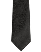 Black Swirl Pattern Silk Adjustable Necktie Accessory Tie