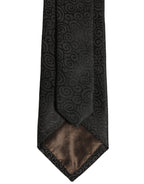Black Swirl Pattern Silk Adjustable Necktie Accessory Tie