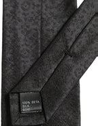 Black Jacquard Silk Adjustable Necktie Men Accessory Tie